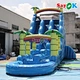 Inflatable slide with pool